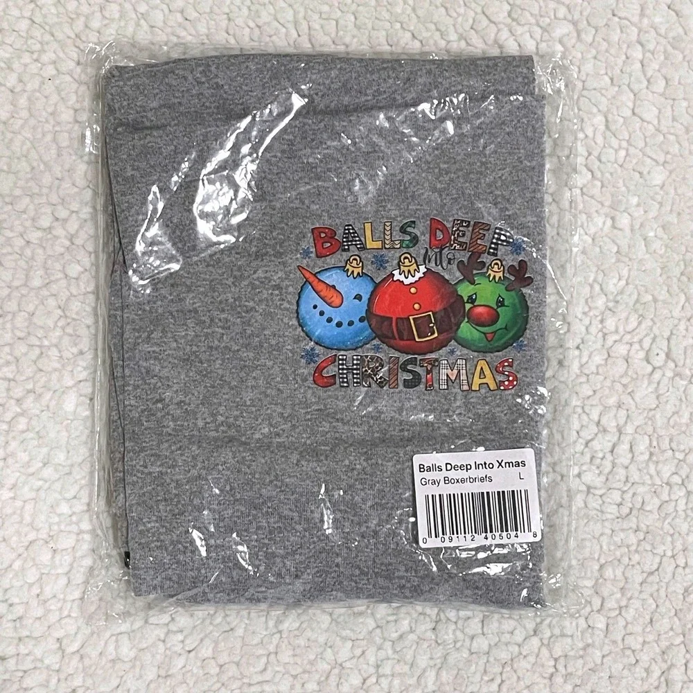 Balls Deep Into Christmas Victory League Boxer Briefs Size Large (36-38)‎ New